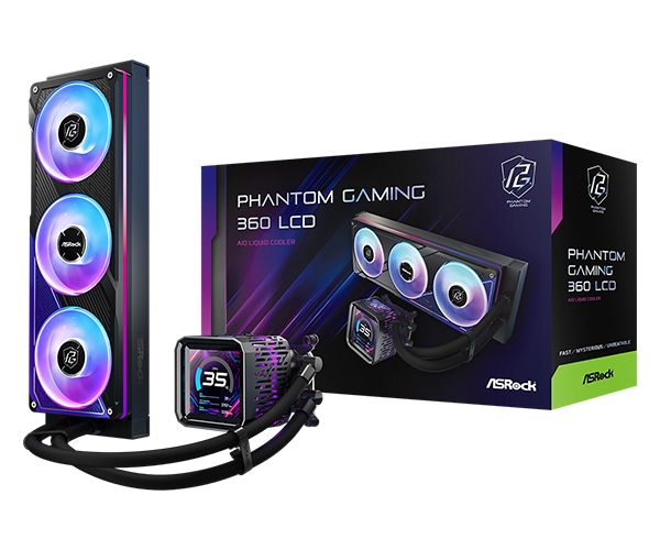 ASRock PHANTOM GAMING 360 LCD AIO液冷クーラー ASRock | Phantom Gaming 360 LCD